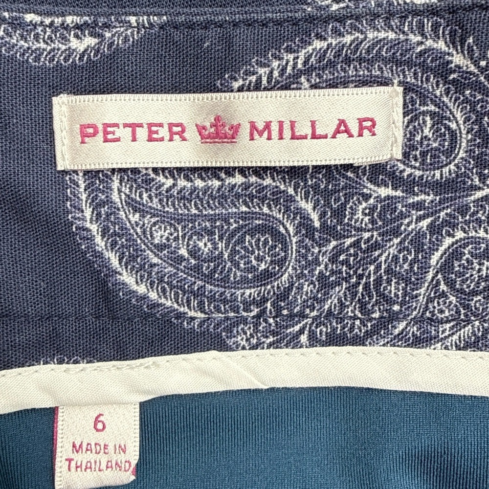 Peter‎ Millar Paisley Golf Skirt Size 6 Blue Cotton Stretch Resort Preppy - Picture 5 of 7
